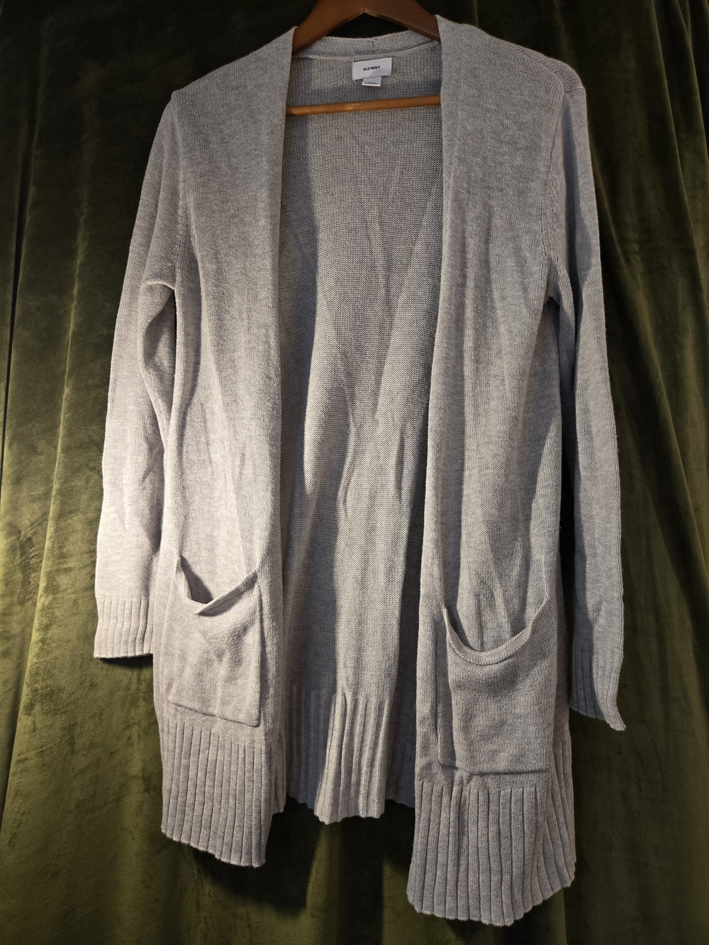 Old Navy Light Gray Open-Front Knit Cardigan